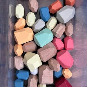 Wooden Sorting and Stacking Stone Toys